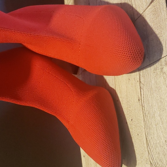 Red Heeled Slip-on Ankle Boots Size 38 - NWOT - Picture 7 of 11